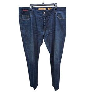 Mens Jeans 42x32 Enzo Tovare Dark Wash Blue Straight Leg Style Jeep